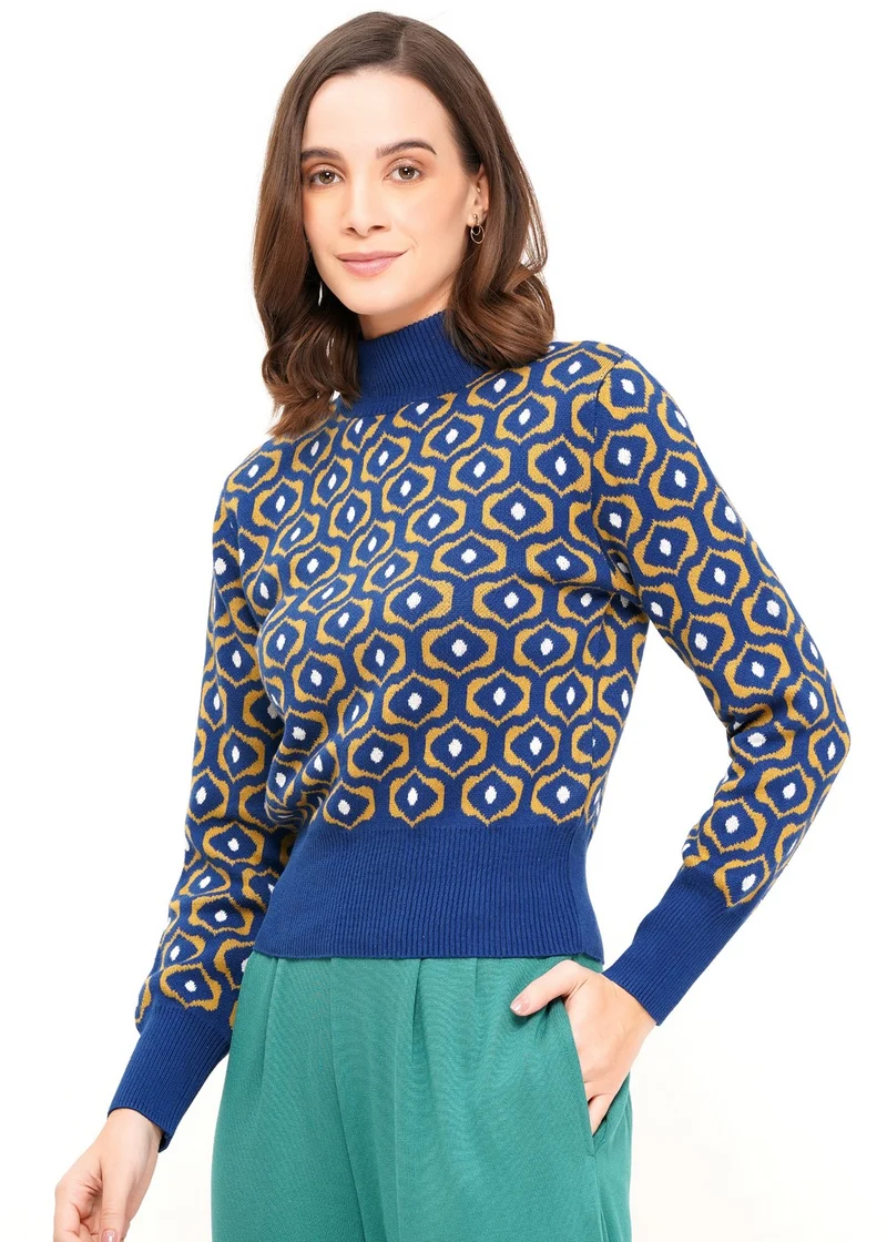 Circus sweater eye pattern navy