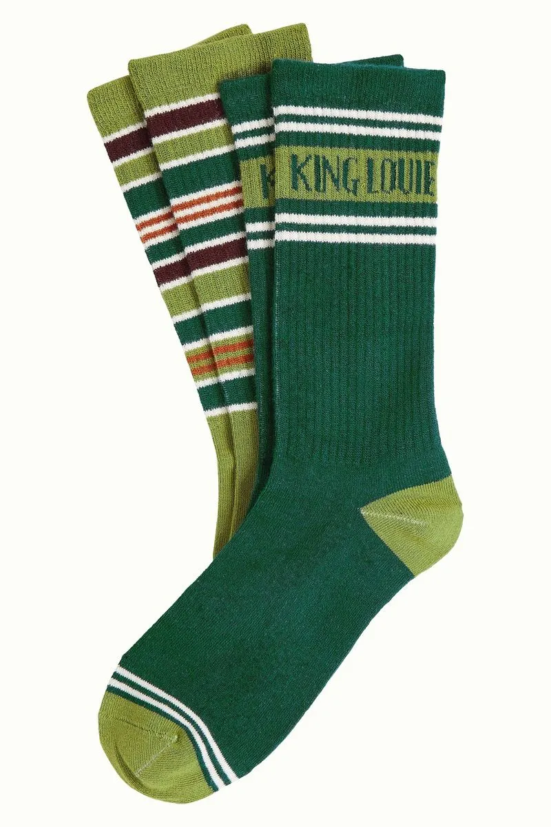 King Louie Socks 2-Pack Logo Pine Green