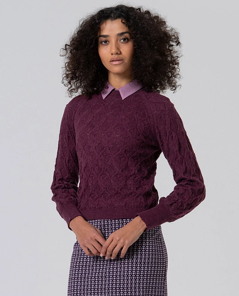 Surkana fantasy knit sweater bourdeaux