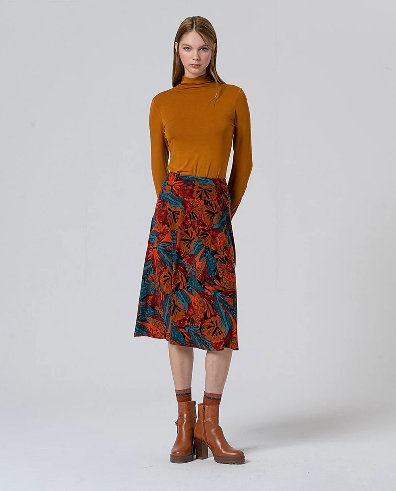 Surkana flared midi skirt tile
