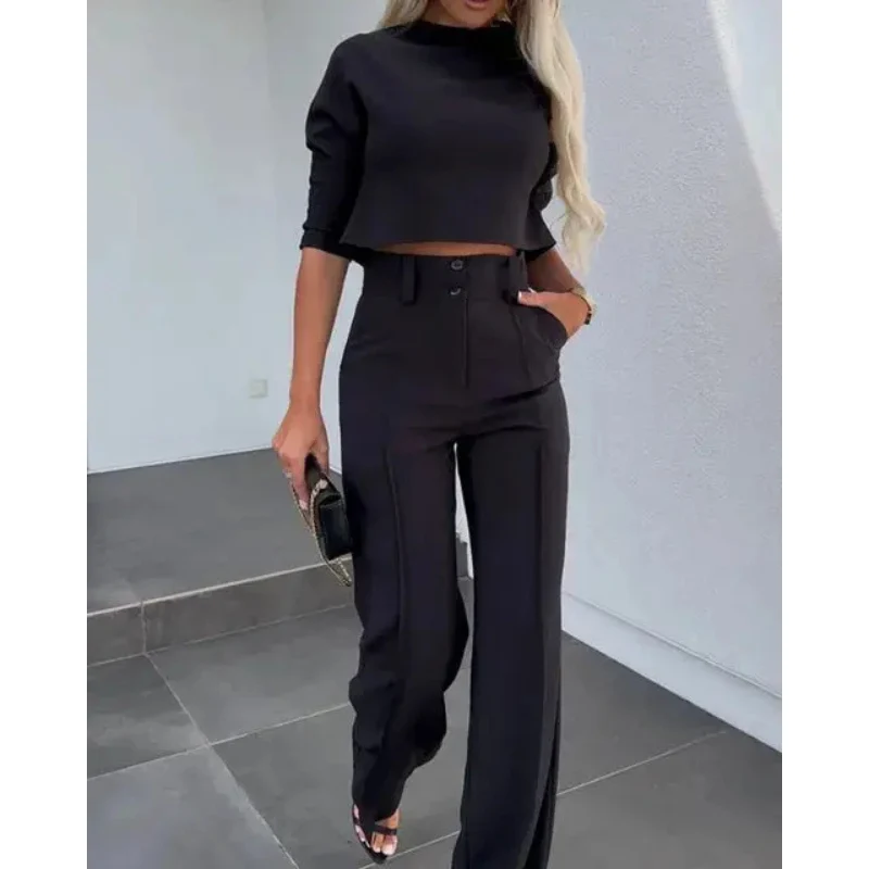 Dames Two-Piece Set MeridaChic – High-Waist & Cropped Fit