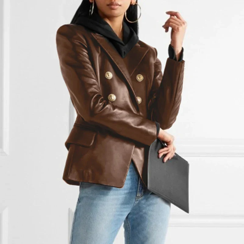 Joia | Luxe Leren Blazer voor Dames