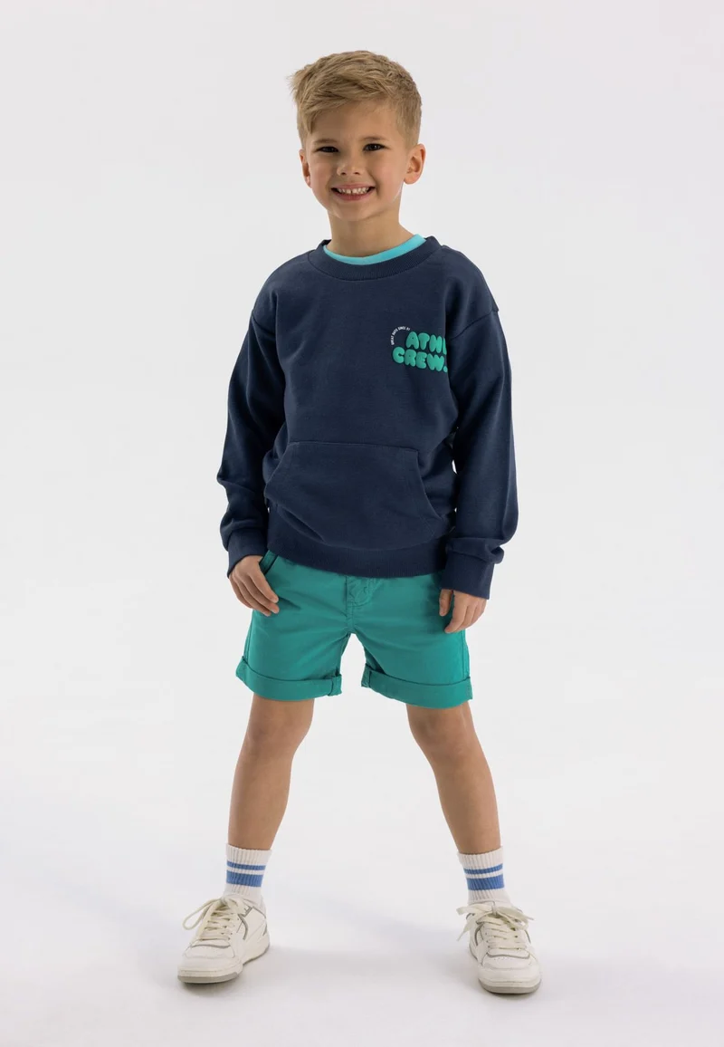 Boys' crew neck sweatshirt in navy