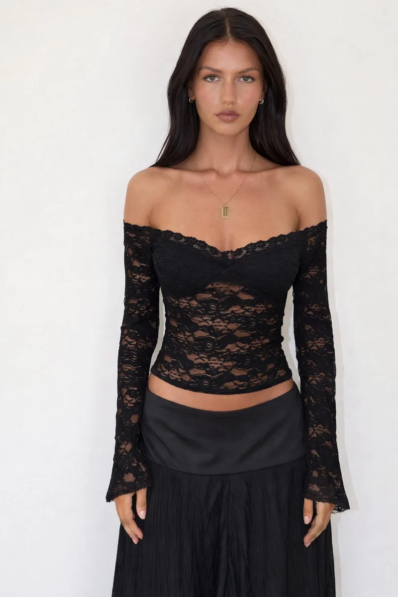 Suna | Off-Shoulder Kanten Corset Top voor Dames