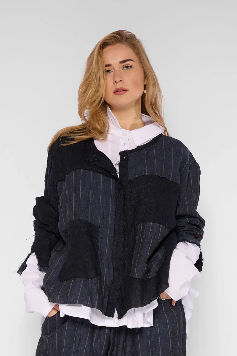 Chalona - Linnen Jasje - Denim-blauw