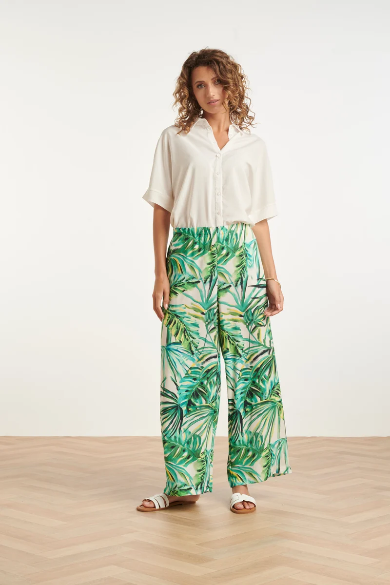 35222, Trouser | White - Green