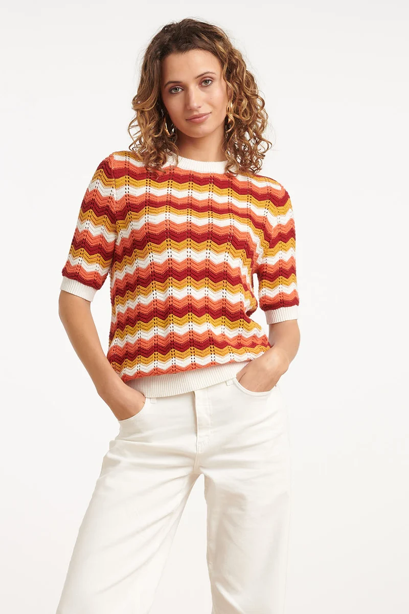 35199, Tops | Red - Muticolour