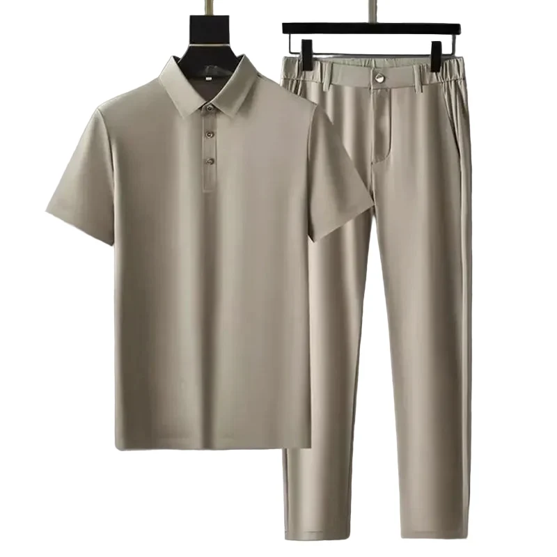 Heren Overhemd met Korte Mouwen en Verfijnde Broek