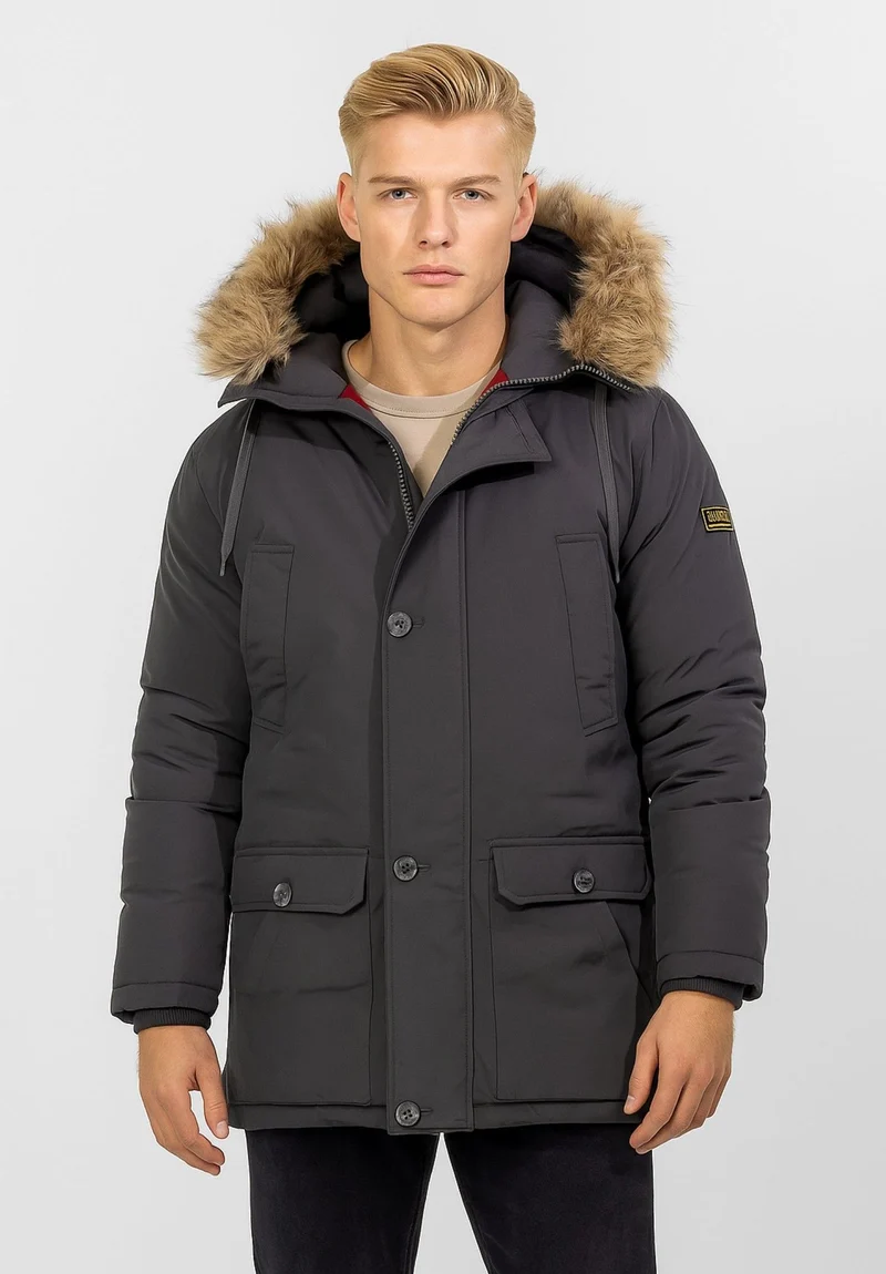 Men's parka in dark grey