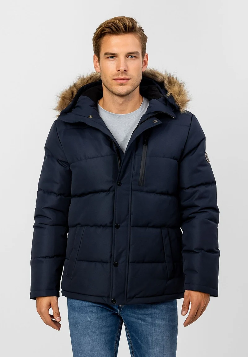 Men's puffer jacket in navy
