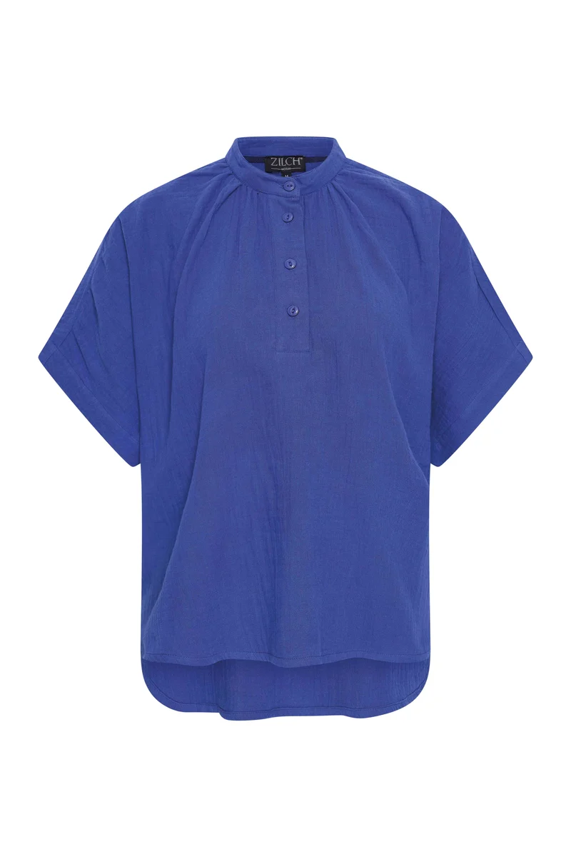 Zilch top buttons royal blue