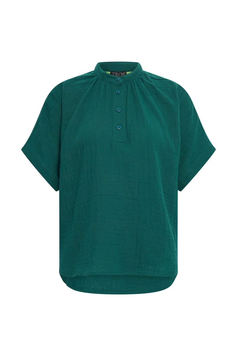 Zilch top buttons emerald