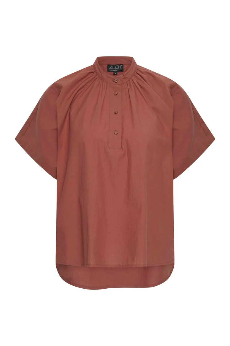 Zilch top buttons pecan
