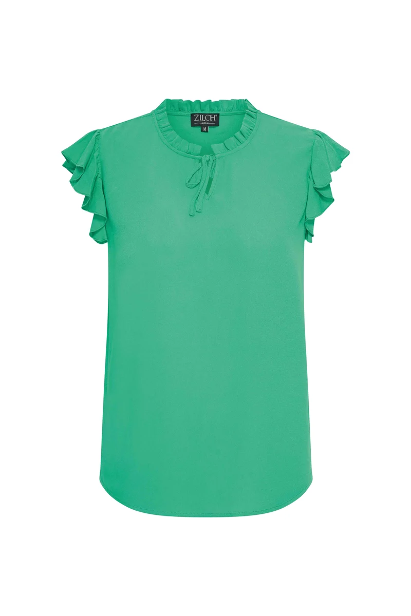 Zilch top ruffle bright green