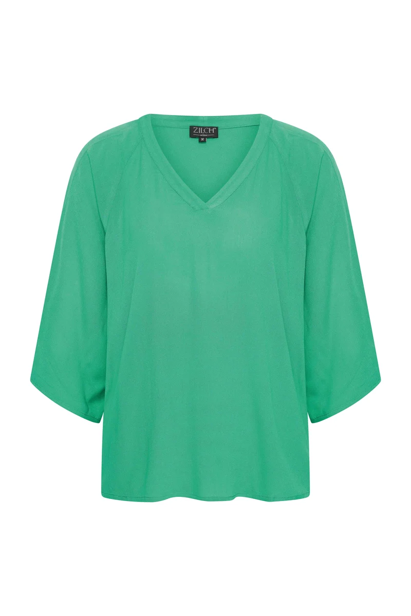 Zilch top V neck bright green
