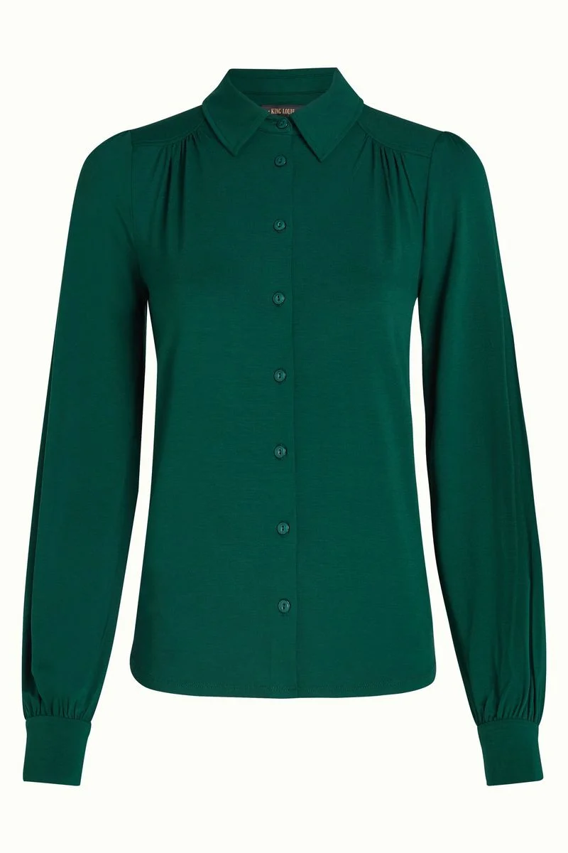 King Louie carina blouse viscose light Botanical Green