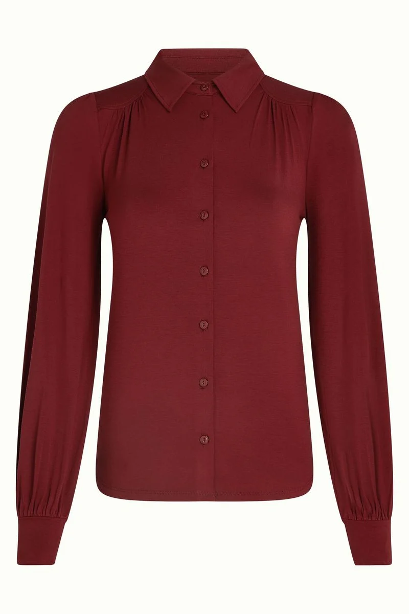King Louie carina blouse viscose light Rhubarb Red