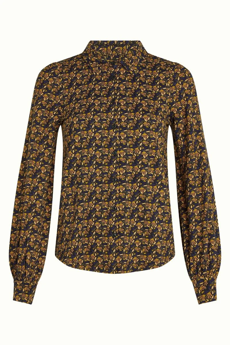 King Louie Maisie Blouse Mirth Jersey Rhodonite Blue