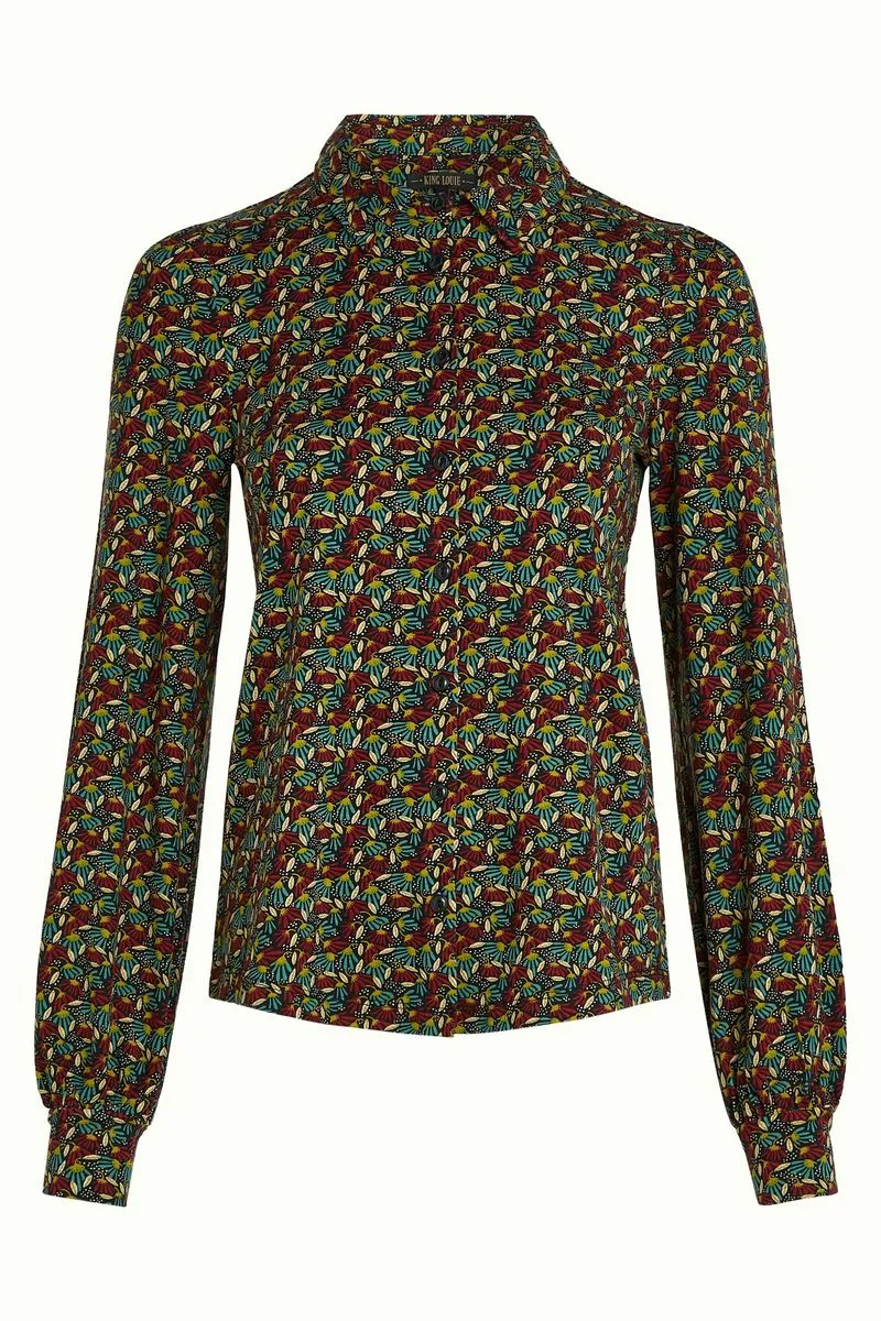 King Louie Maisie Blouse Mirth Jersey Rhubarb Red