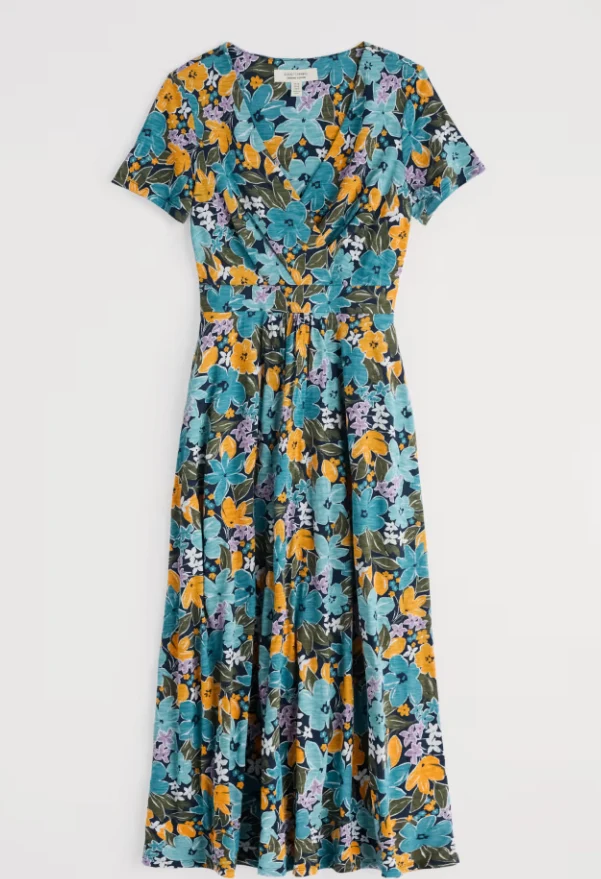 Seasalt Cornwall chapelle dress regular citrus floral poseidon