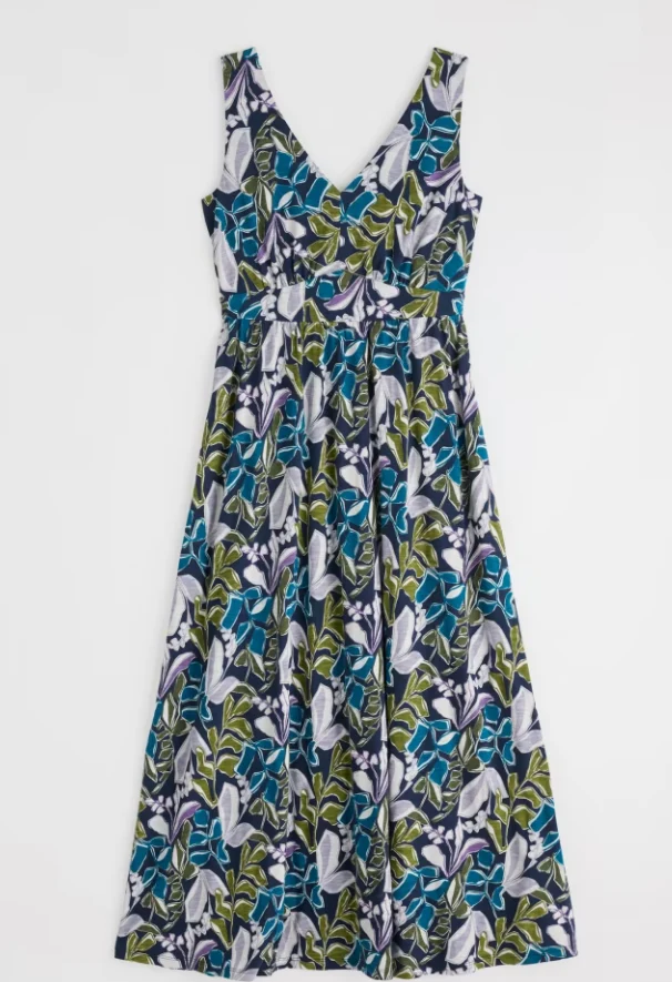 Seasalt Cornwall polmanter dress regular linear leaves maritime