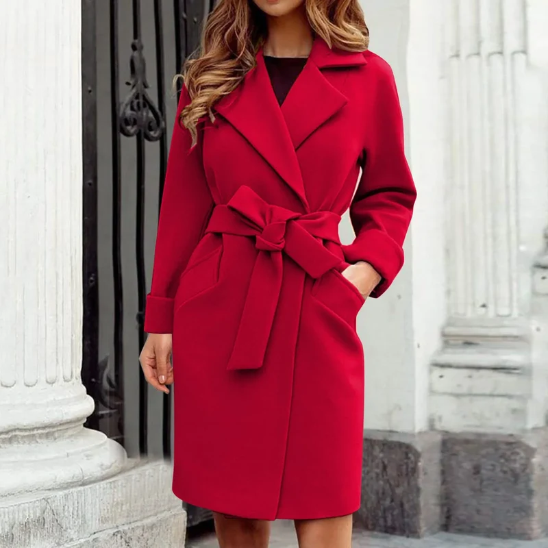 Kaley | Wollen Midi Trenchcoat