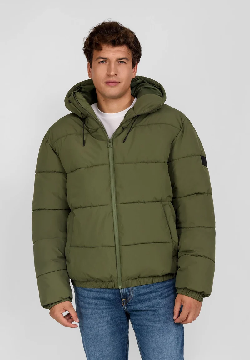 Men's puffer jacket in khaki