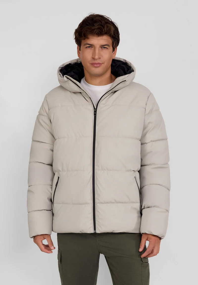 Men's puffer jacket in light grey
