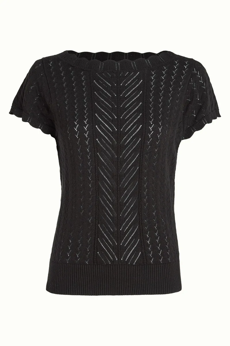 King Louie audrey top rockey ajour black