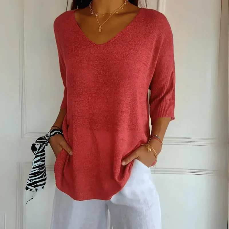Cleo | Relaxed Elegance Top met V-Hals