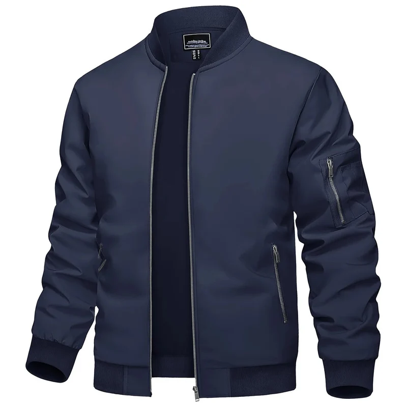 Heren Slim Fit Bomberjas met Ritssluiting