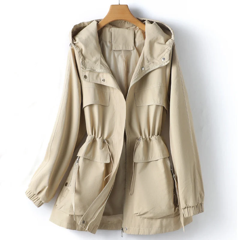 Lori | Trenchcoat met Capuchon en Trekkoord