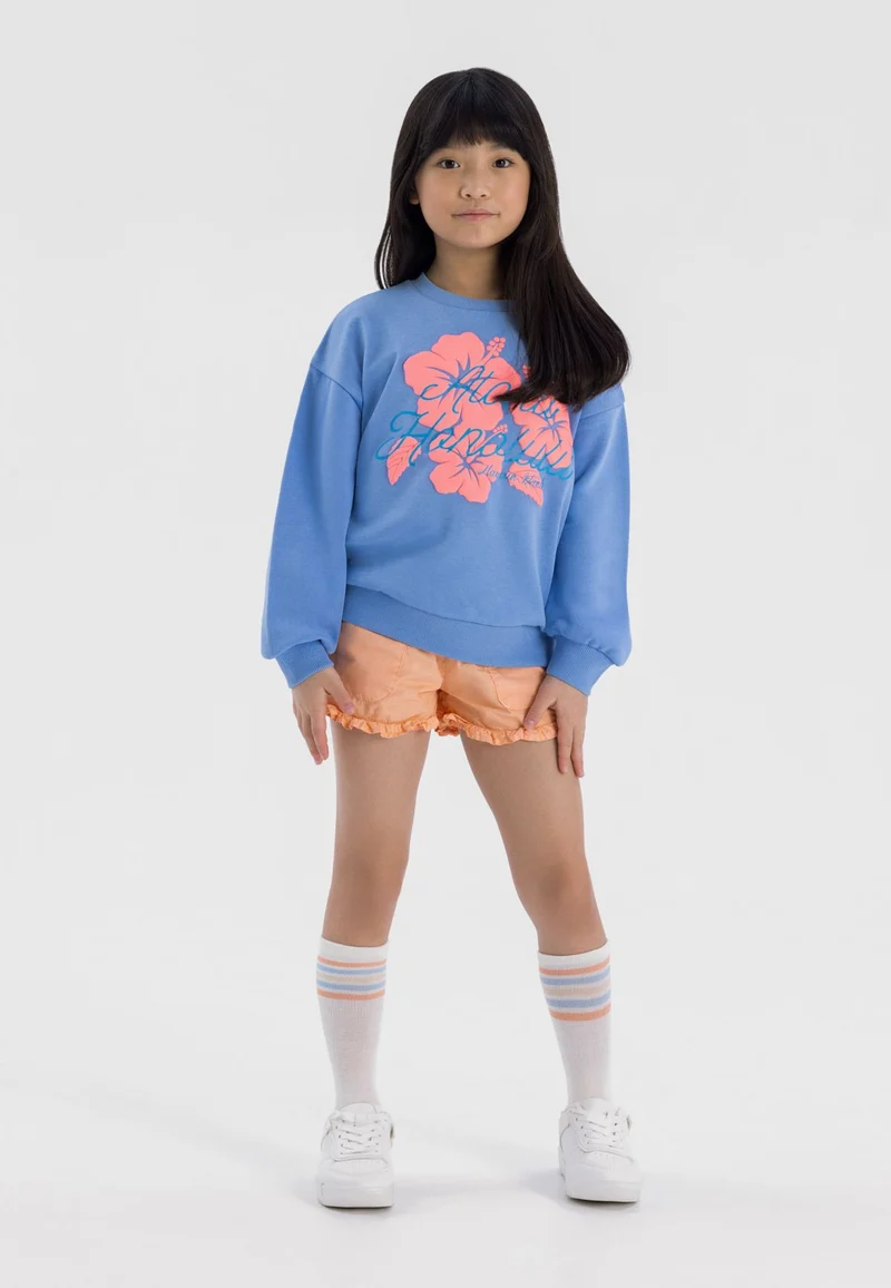 Girls' crew neck sweatshirt in blue
