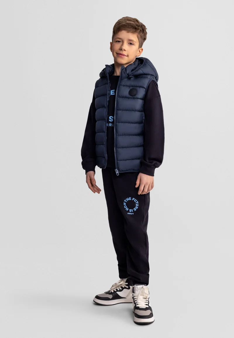 Boys' padded gilet in navy