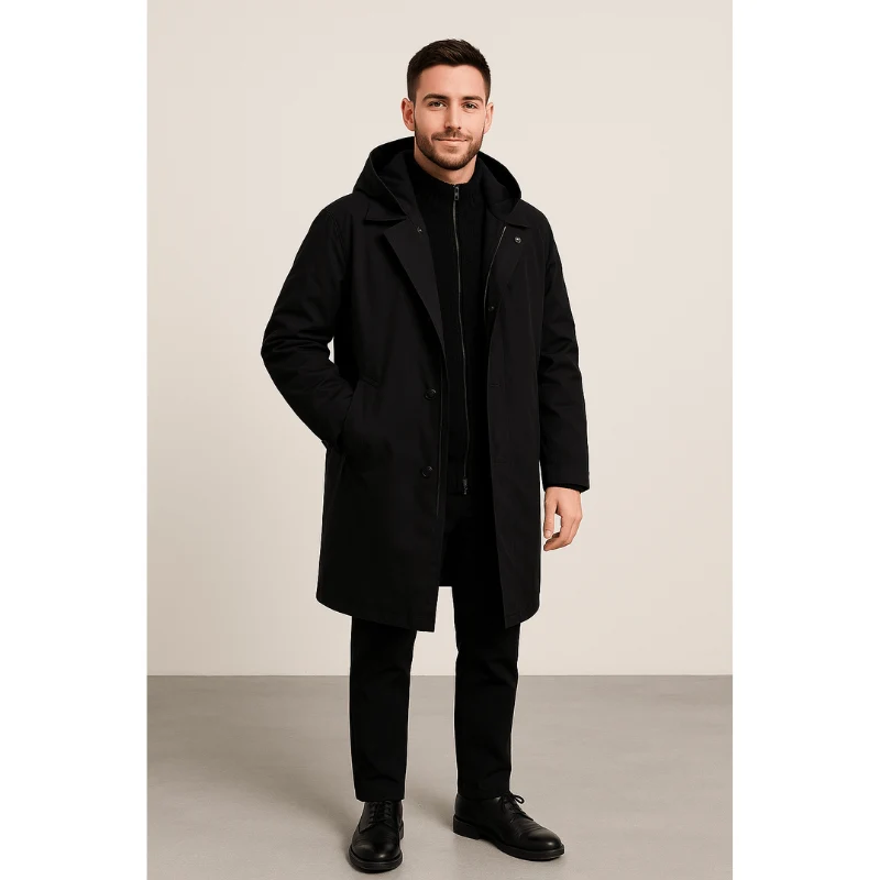Venezia Double-Breasted Wolblend Trenchcoat voor Heren – Getailleerd & Tijdloos