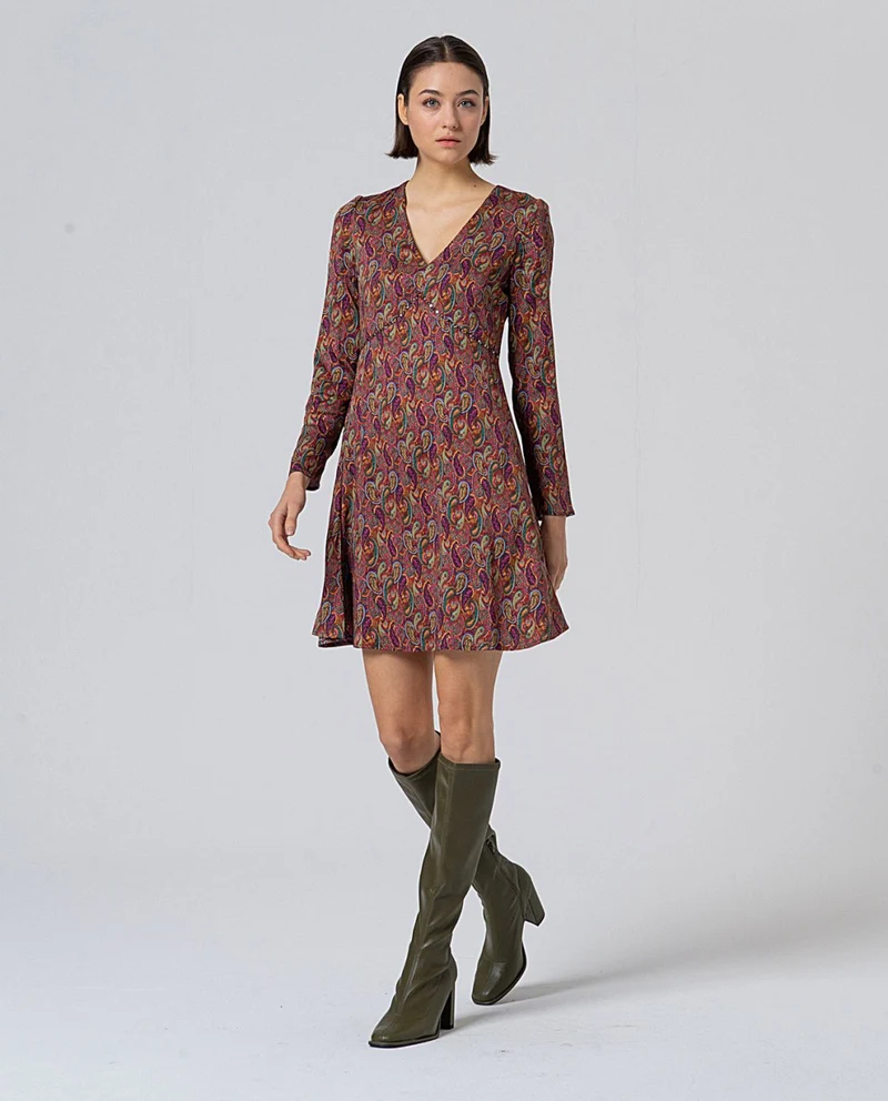 Surkana knee-length skater dress multi