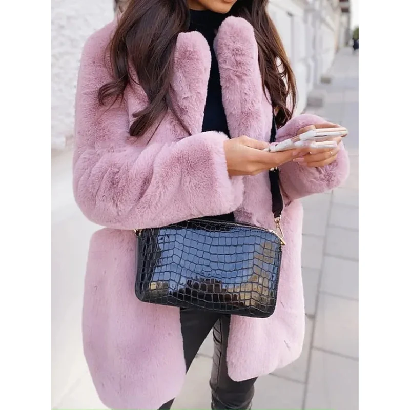 Rose Faux Fur Coat Dames – Luxe & Warm Teddy Mantel