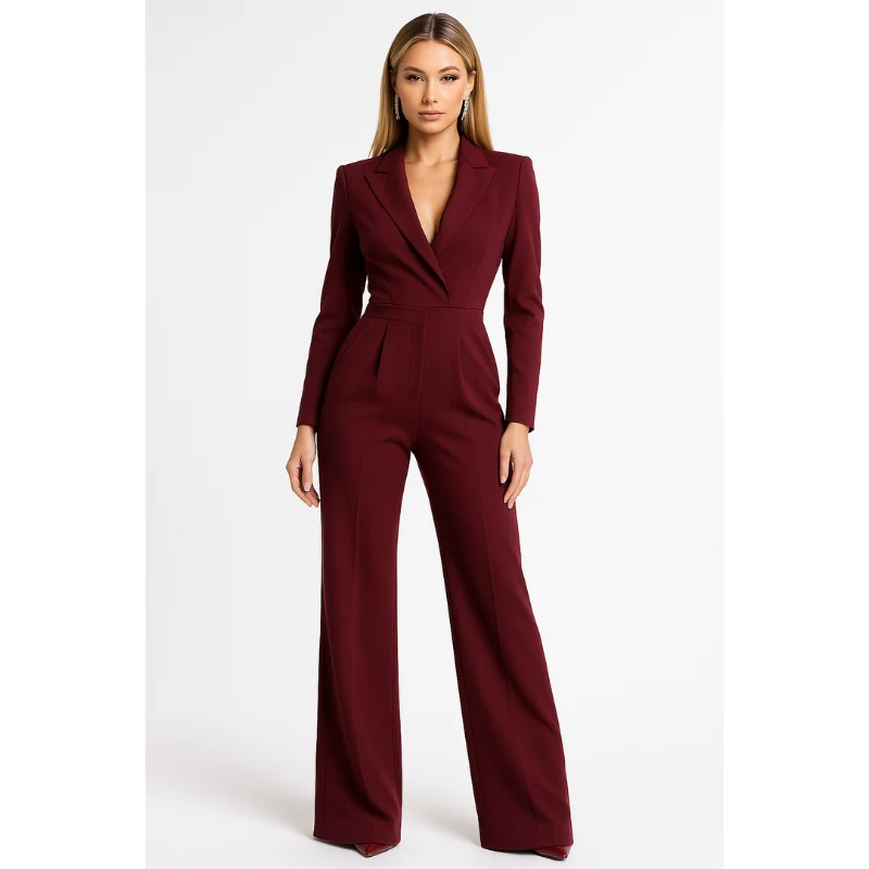 Valeria Wrap Jumpsuit – Wide Leg Elegante Dames Jumpsuit