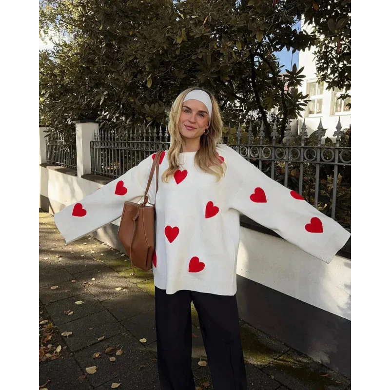 Oversized Katoenen Dames Trui – Zachte Knit voor Herfst & Winter