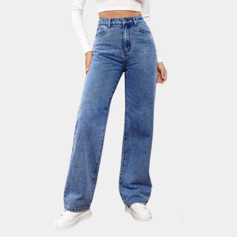 High-Waist Straight Fit Dames Jeans – Tijdloze Denim