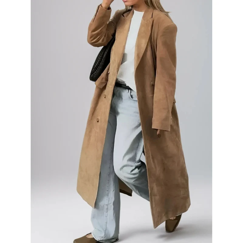 Suède Dames Trenchcoat – Tijdloos en Premium Design