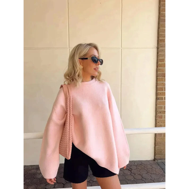 Oversized Knit Dames Trui met Zachte Pasvorm
