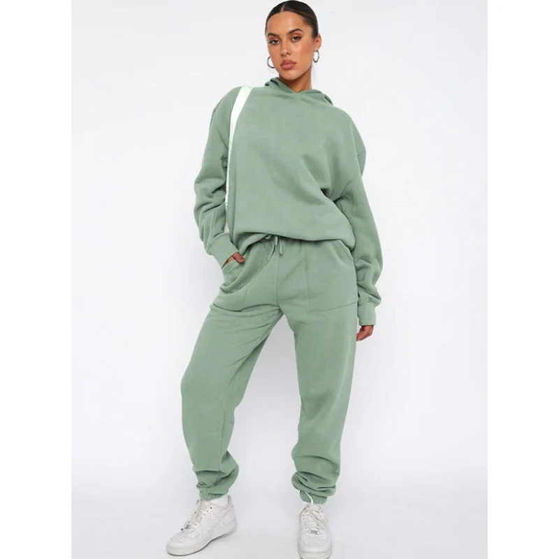 Comfortabele Loungewear Set met Hoodie en High Waist Jogger