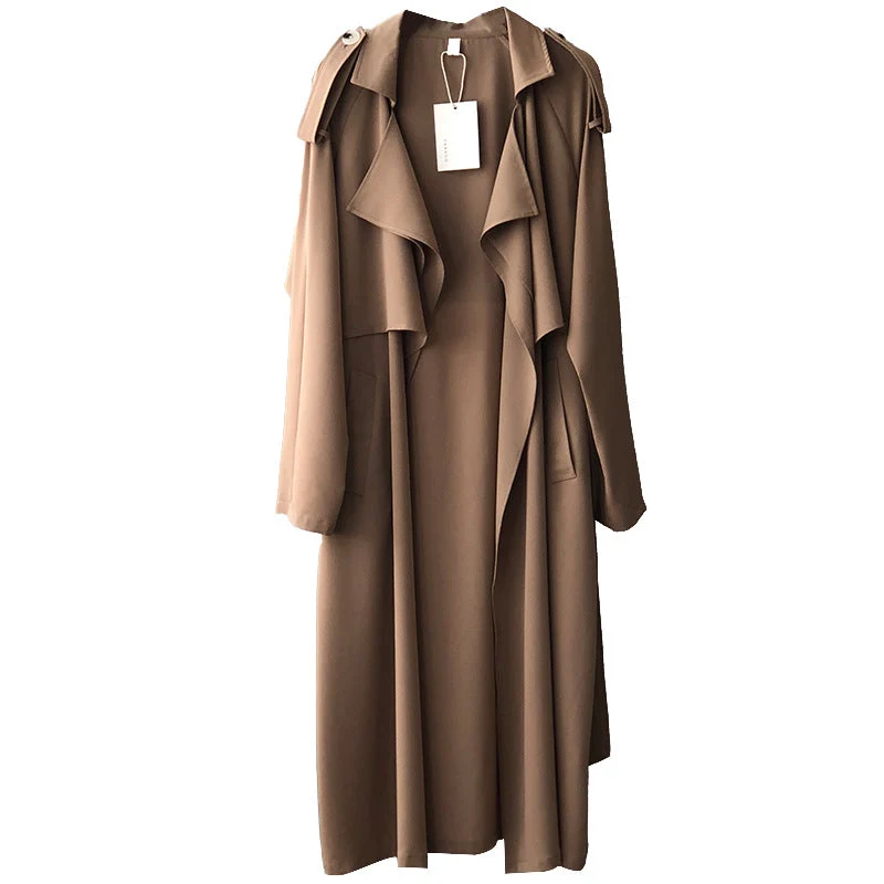 Lona | Lange Trenchcoat met Reverskraag