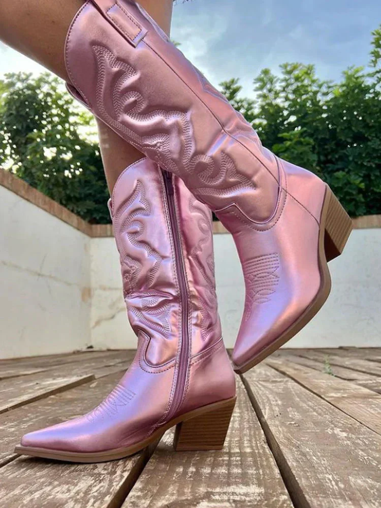 Lexia | Elegante Cowboylaarzen met Metallic Details
