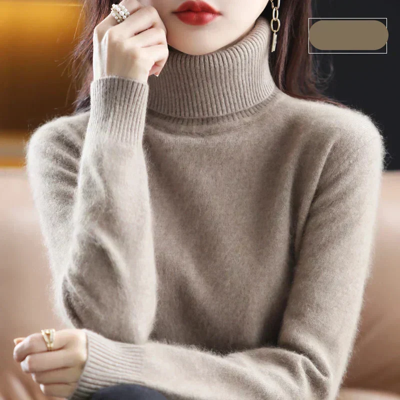 Nyorelle Cashmere Hoge Hals Trui voor Herfst en Winter