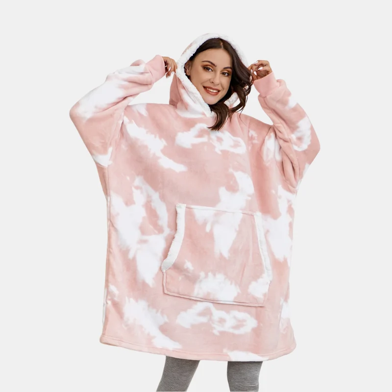 Ultra-zachte fleece- en woldeken met capuchon voor comfort en warmte thuis
