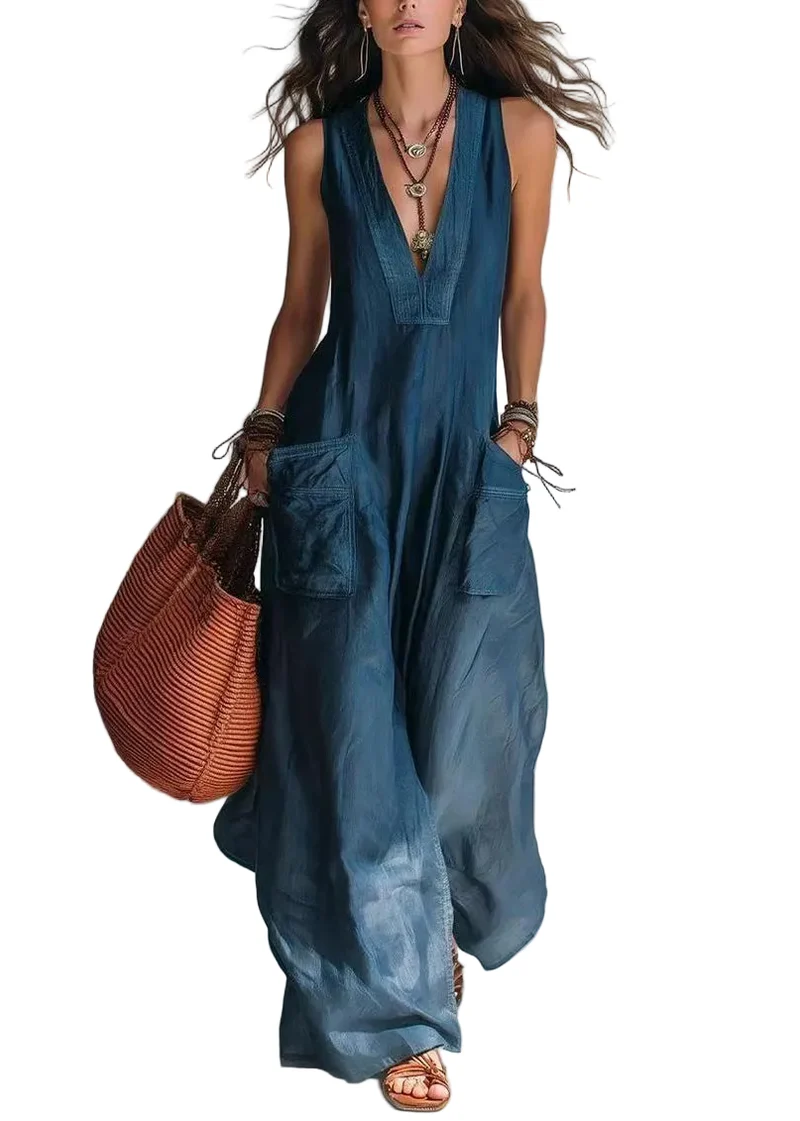Dames Jumpsuit Mouwloos V-hals Casual