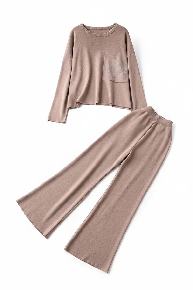 Dames Tweedelige Set Oversized Patchwork Stijl