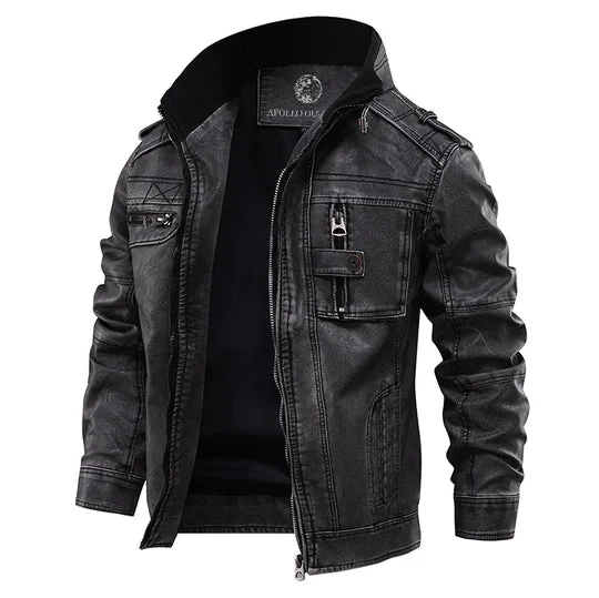 Heren Jas Stijlvol Leder Stijl